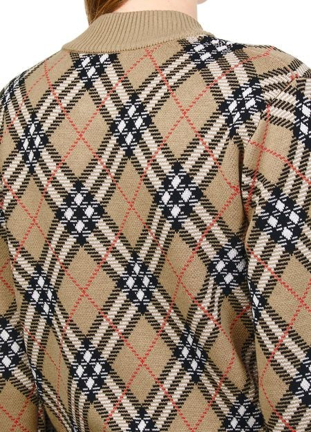 BURBERRY Check zipped cropped cardigan - Image 5