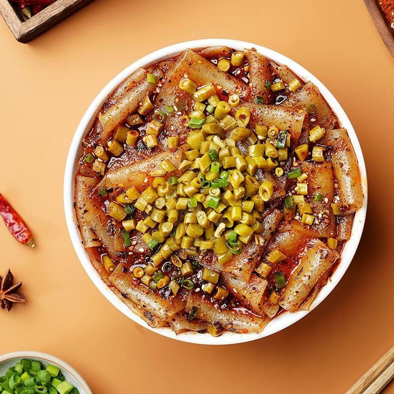 Chengqi Special Products Hemp Skin Red Oil Skin Soy Skin Red Oil Flour Sweet Potato Powder Night Snack Ramen Instant Ramen Chinese Food Chinese Food Oil Bukkake Udon Delicious Flour Sweet Stirrred