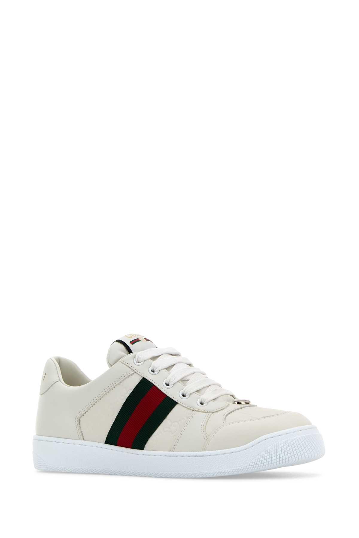 Gucci グッチ ホワイト レザー スクリーナー スニーカー - Image 5