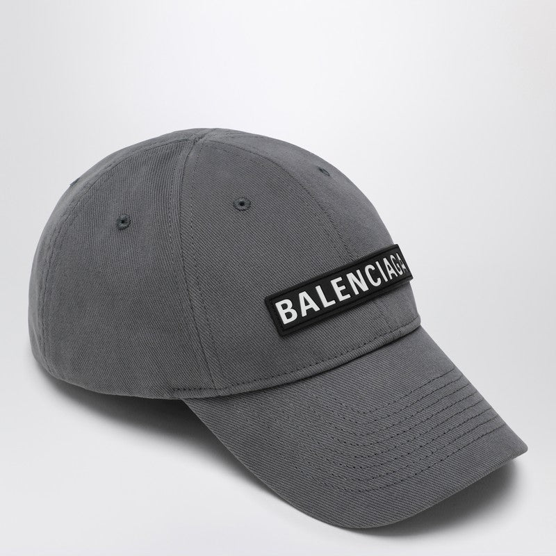 Balenciaga バレンシアガ グレー コットン パッチ ベースボール キャップ - Image 5