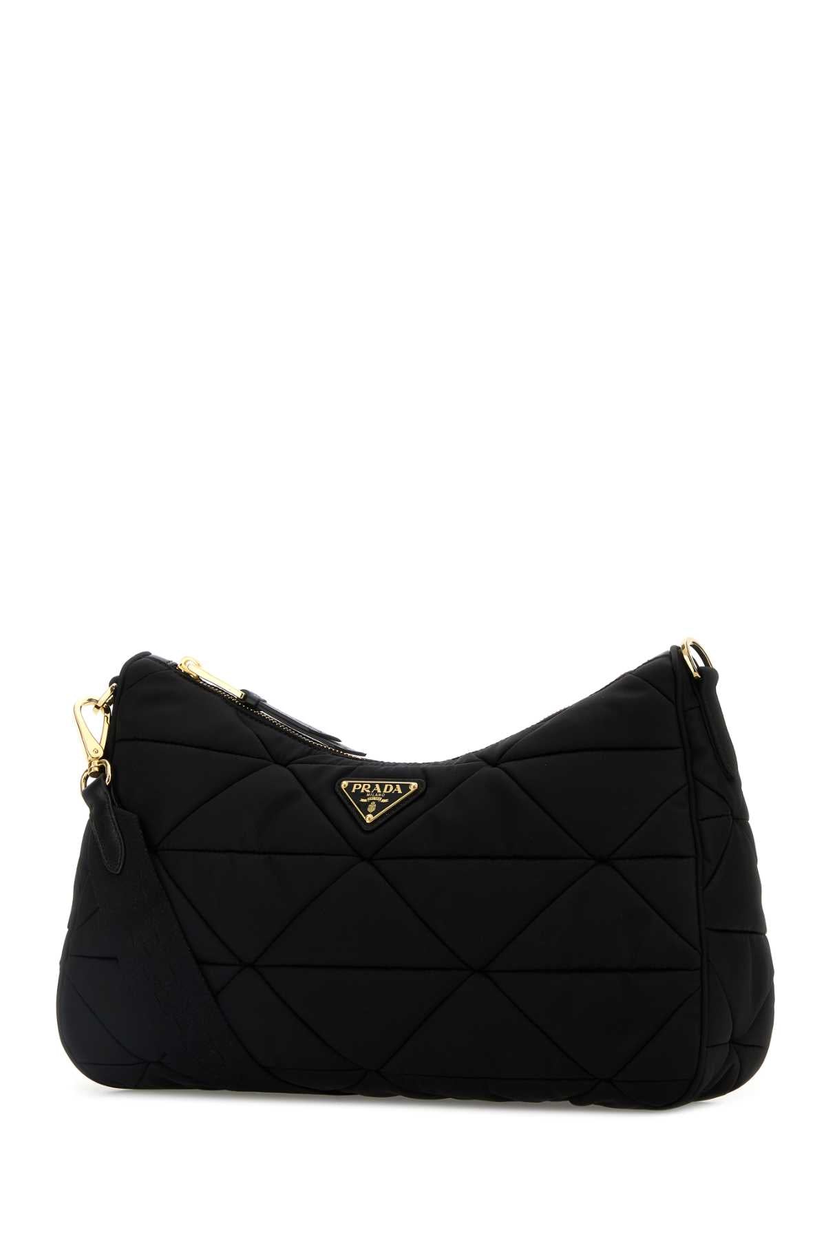 Prada プラダブラックファブリック大きなエイミングショルダーバッグ - Image 5