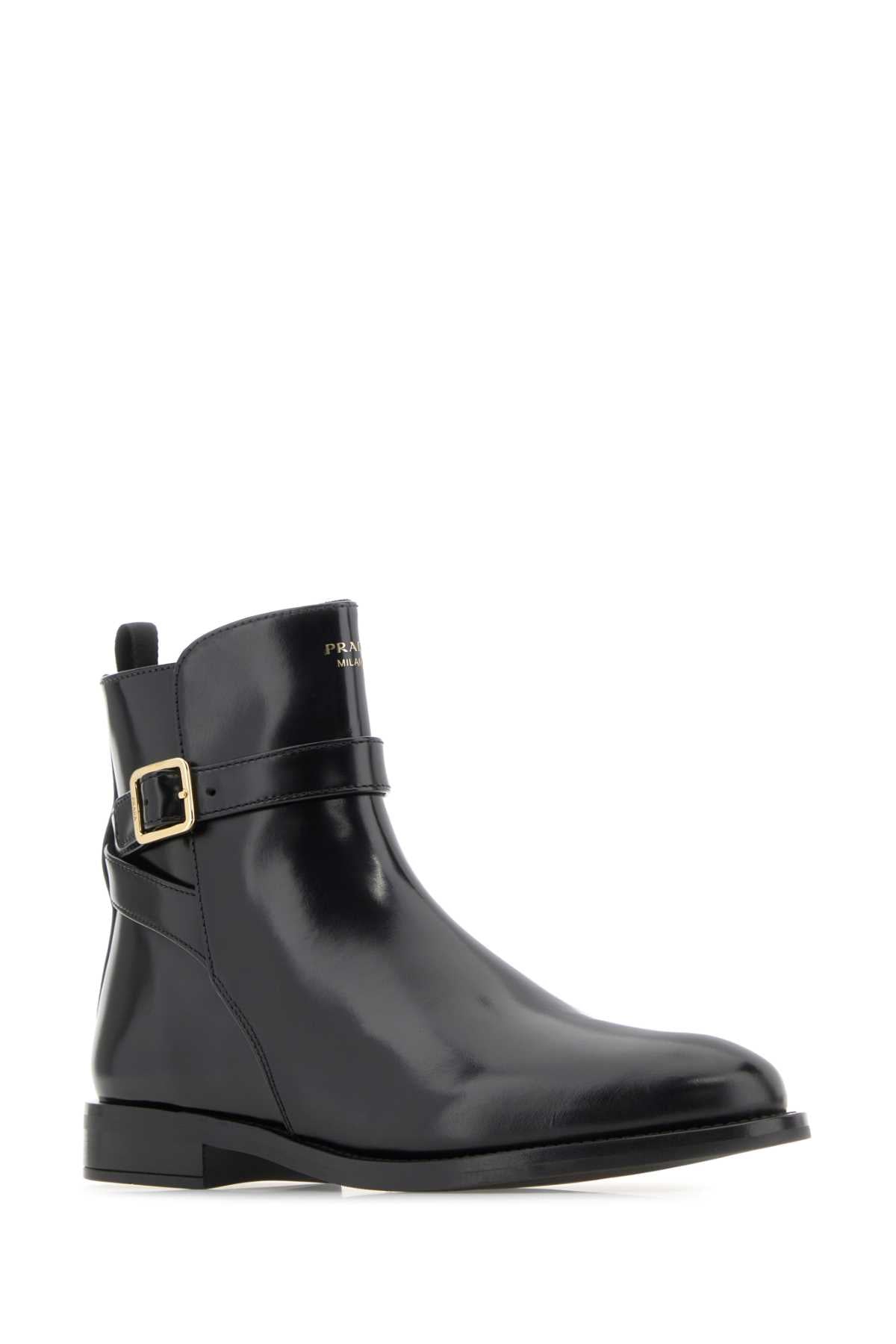 Prada プラダブラックレザーアンクルブーツ - Image 5