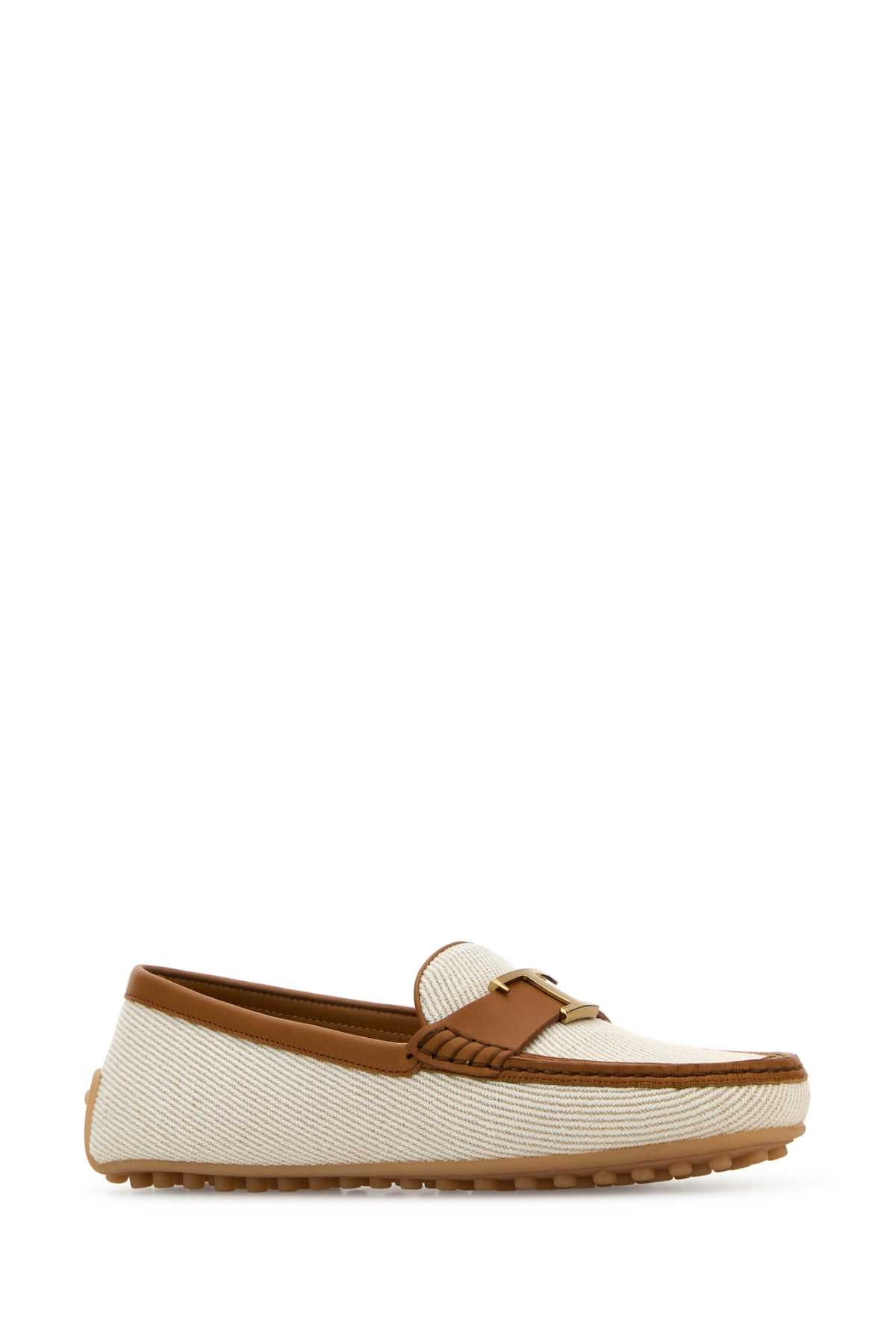 Tods トッド 'S 砂ファブリックシティローファー - Image 5