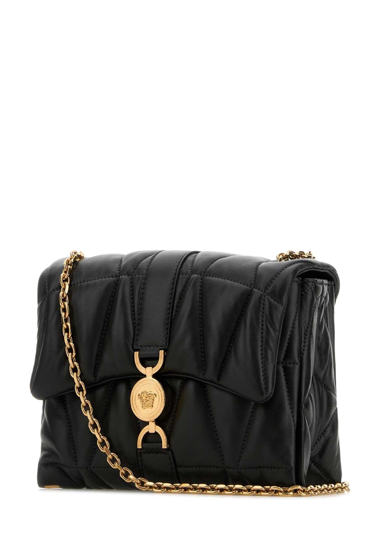 Versace ヴェルサーチブラックナッパレザークレイオショルダーバッグ - Image 5