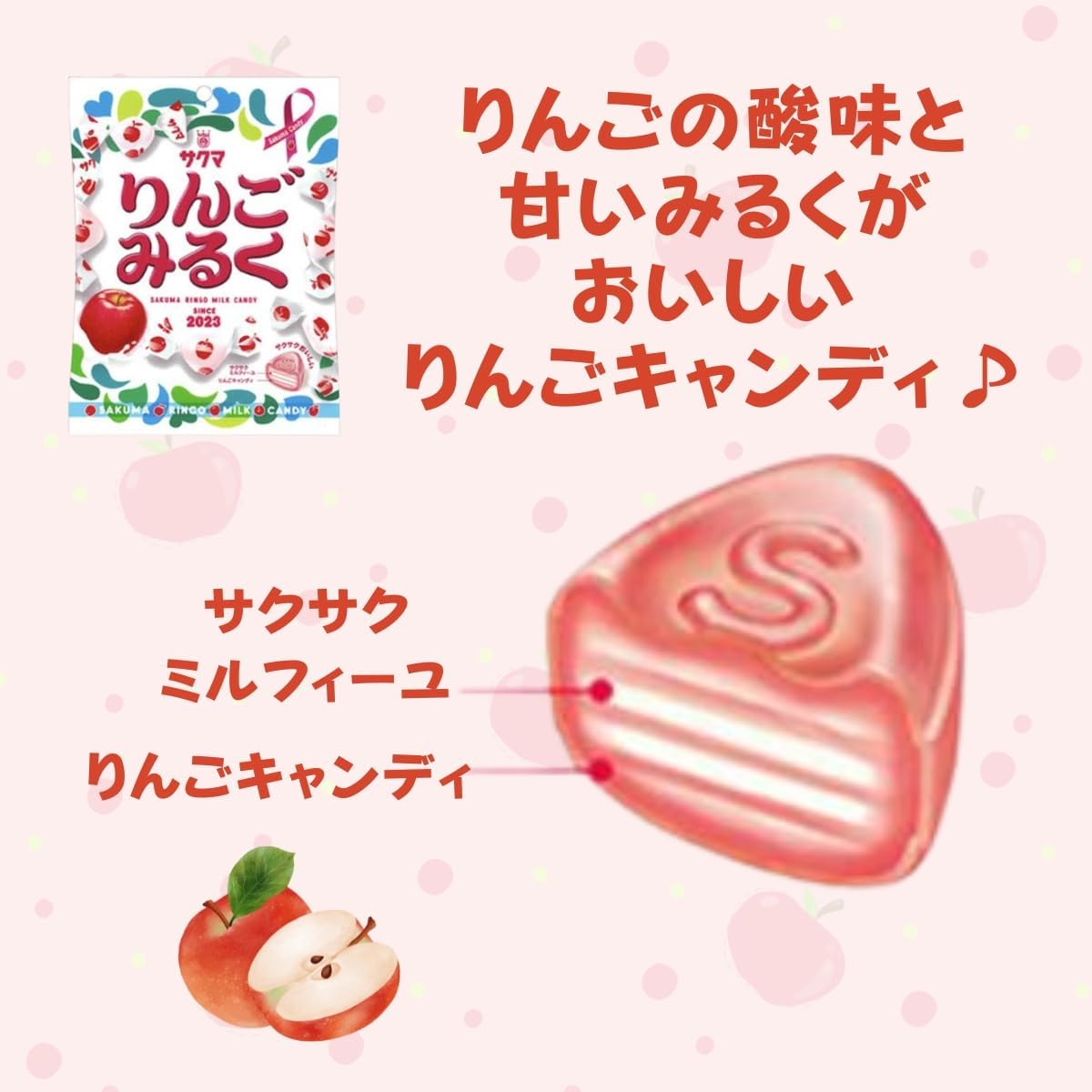 Strawberry Milk, Eating Comparison Set, 4 Types, Sakuma Confectionery, Strawberry, Rimon Koritto, Ringomiruku, Grape Milk, Candy, Candy, Candy and Giflow Product Management Stickers