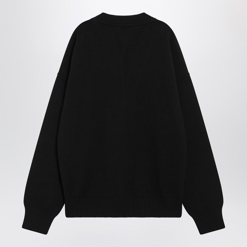 Ami Ami Paris Black Wool Ami De Coeur Cardigan - Image 5