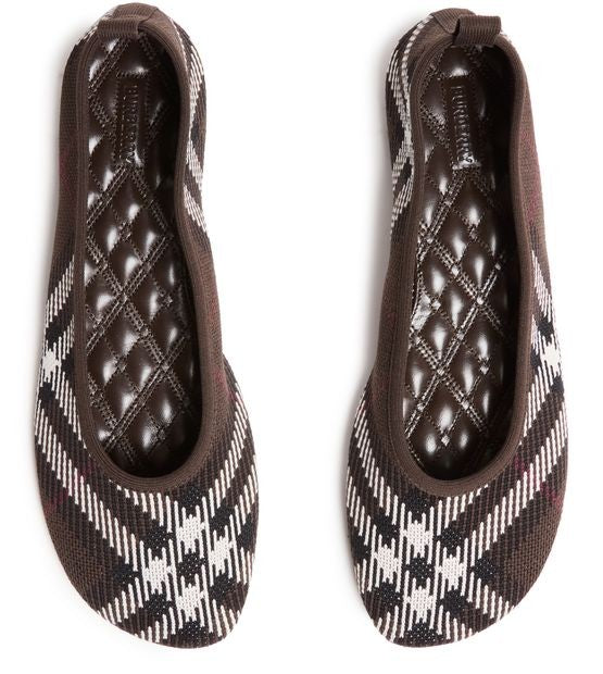 BURBERRY Check Knit Baby Ballerinas - Image 5