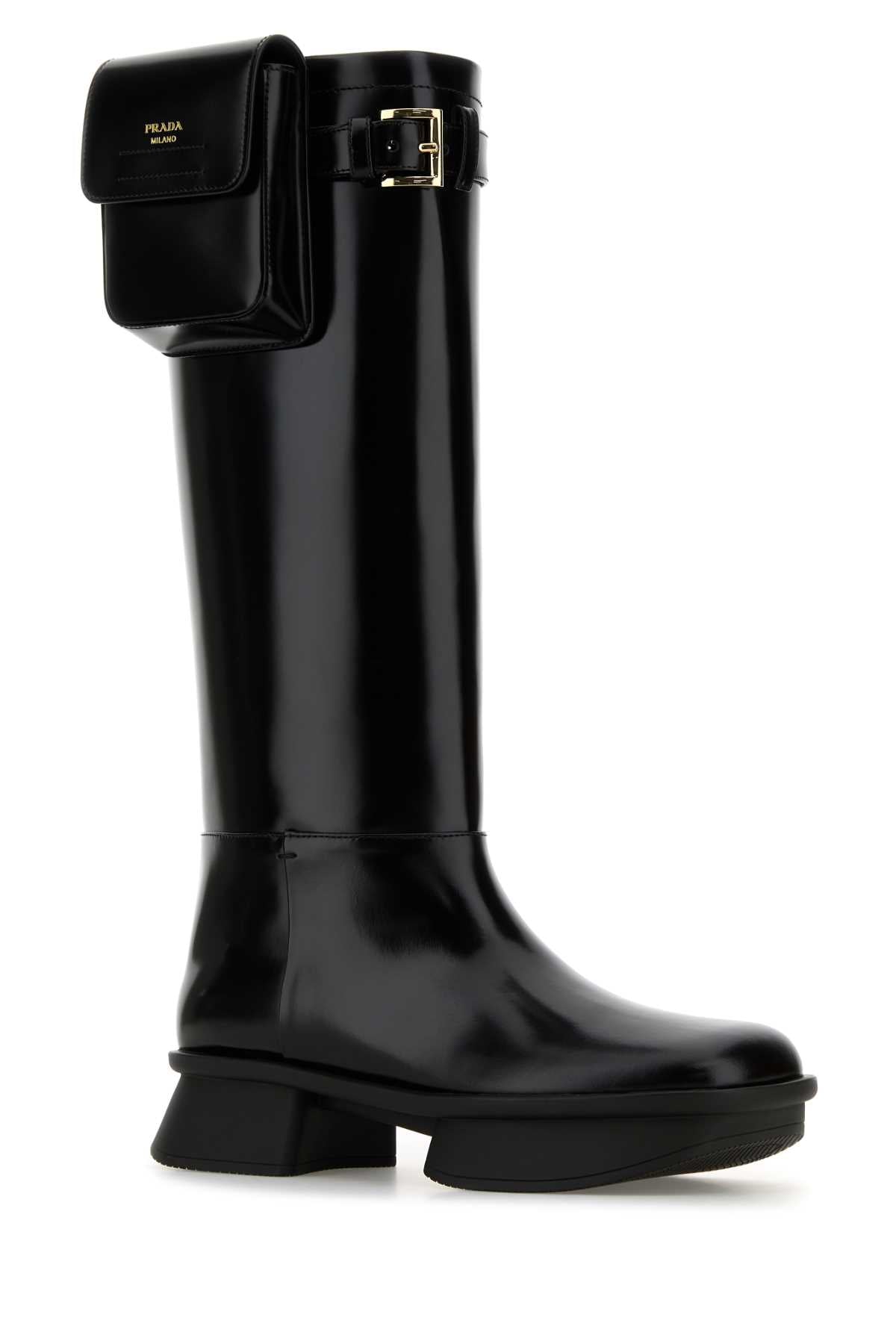 Prada プラダブラックレザーブーツ - Image 5