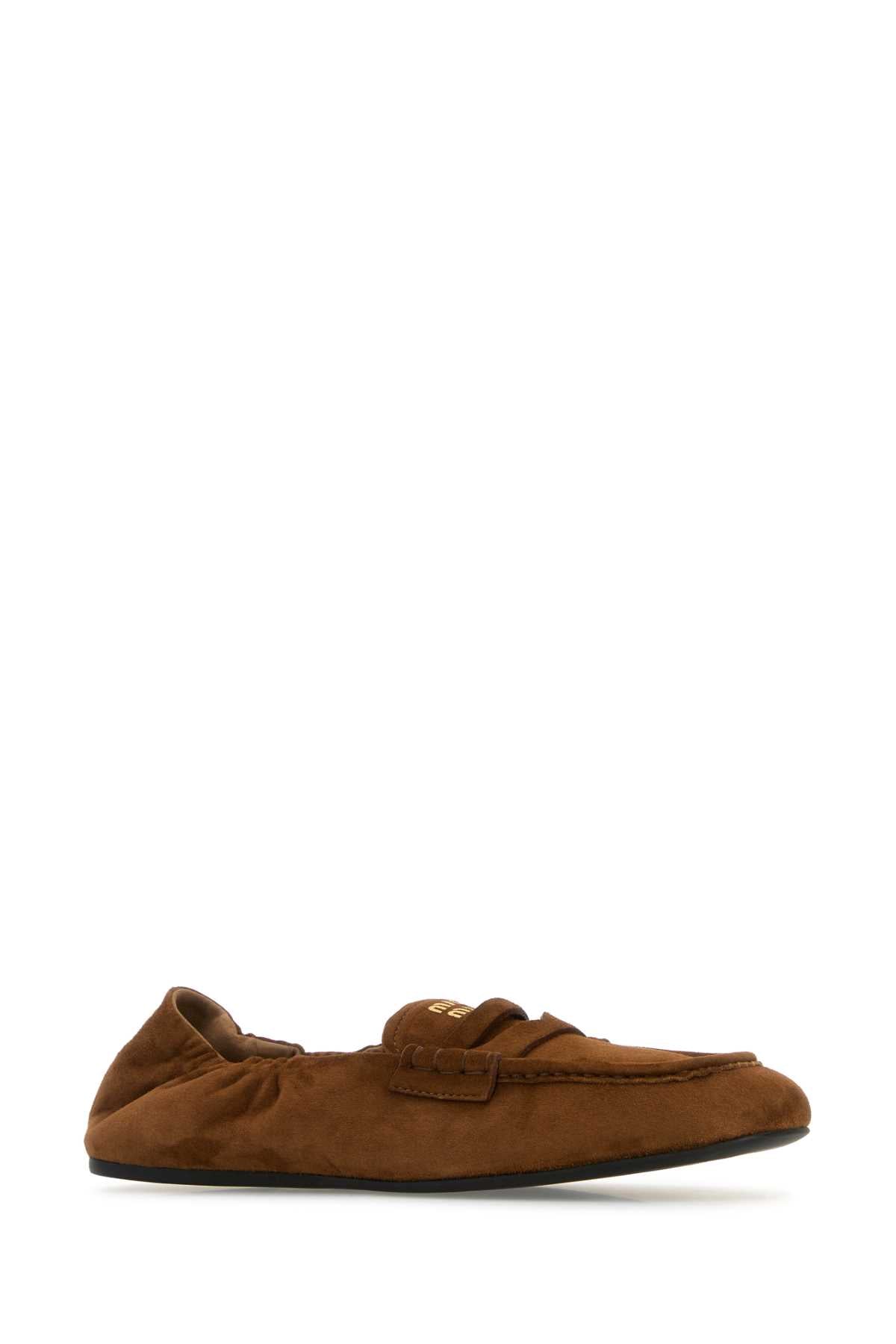 Miu Miu Miu Brown Suede Leather Loafers - Image 5