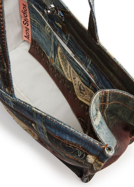 ACNE Trompe-l'oeil print denim effect tote bag - Image 5