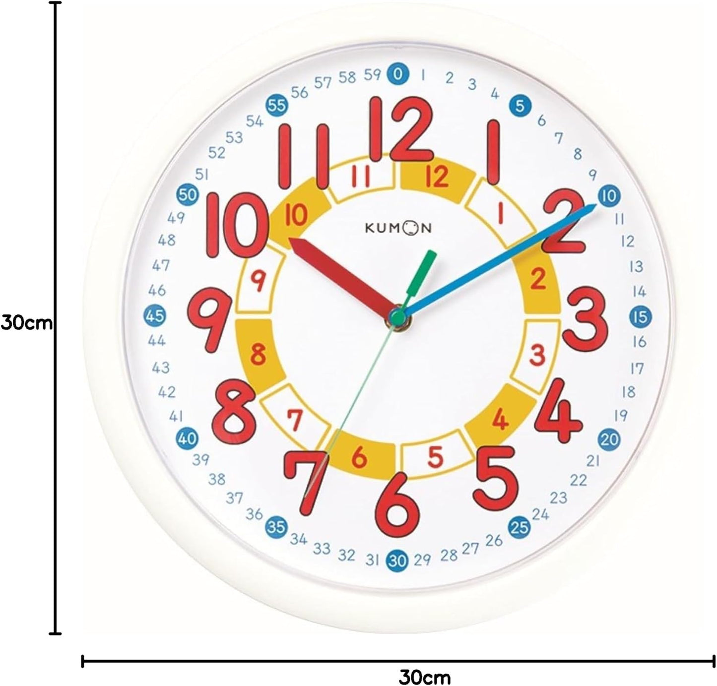 Kumon Publishing Study Clock, DC-53, White, Educational Toy, For Ages 3 and Up