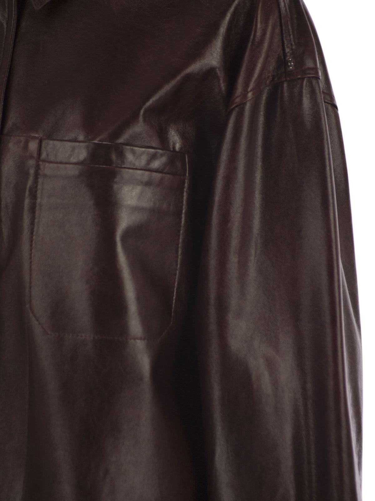Sportmax SportMaxは、特大のナッパ革のシャツを持っています - Image 5