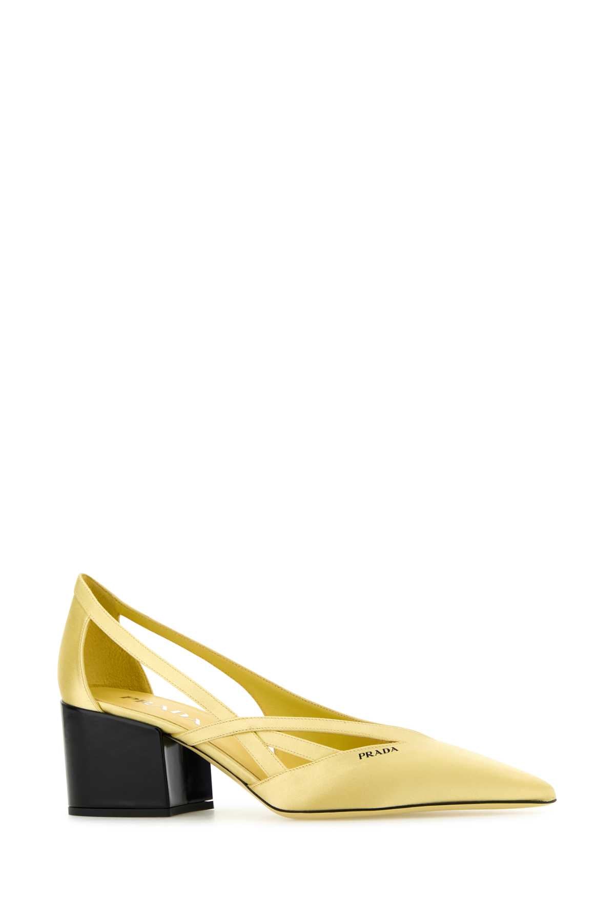 Prada プラダパステルイエローサテンポンプ - Image 5