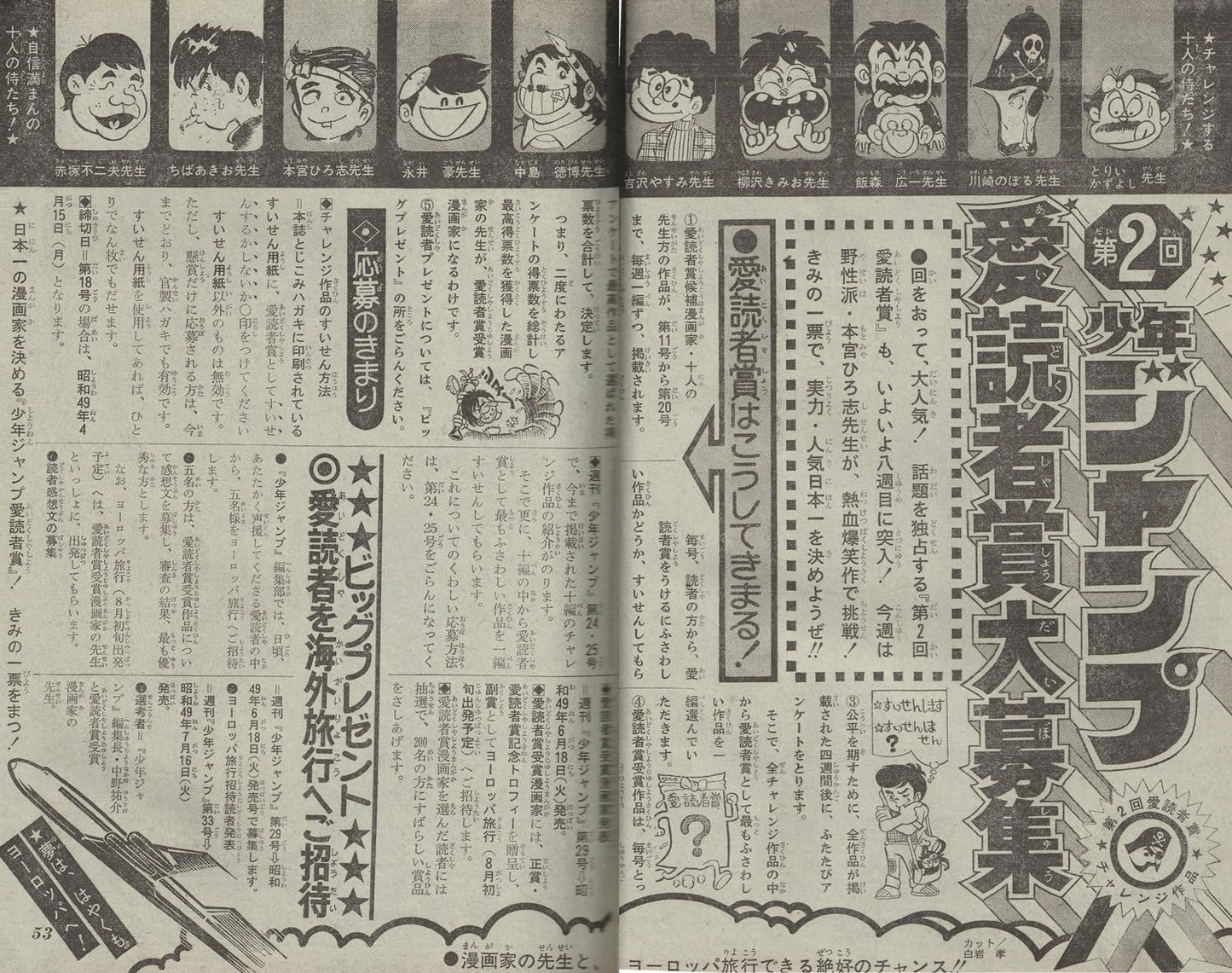 週刊少年ジャンプ 1974年4月29日号 No.18 (通巻268号) 本宮ひろ志「硬派山崎銀次郎」初回掲載号