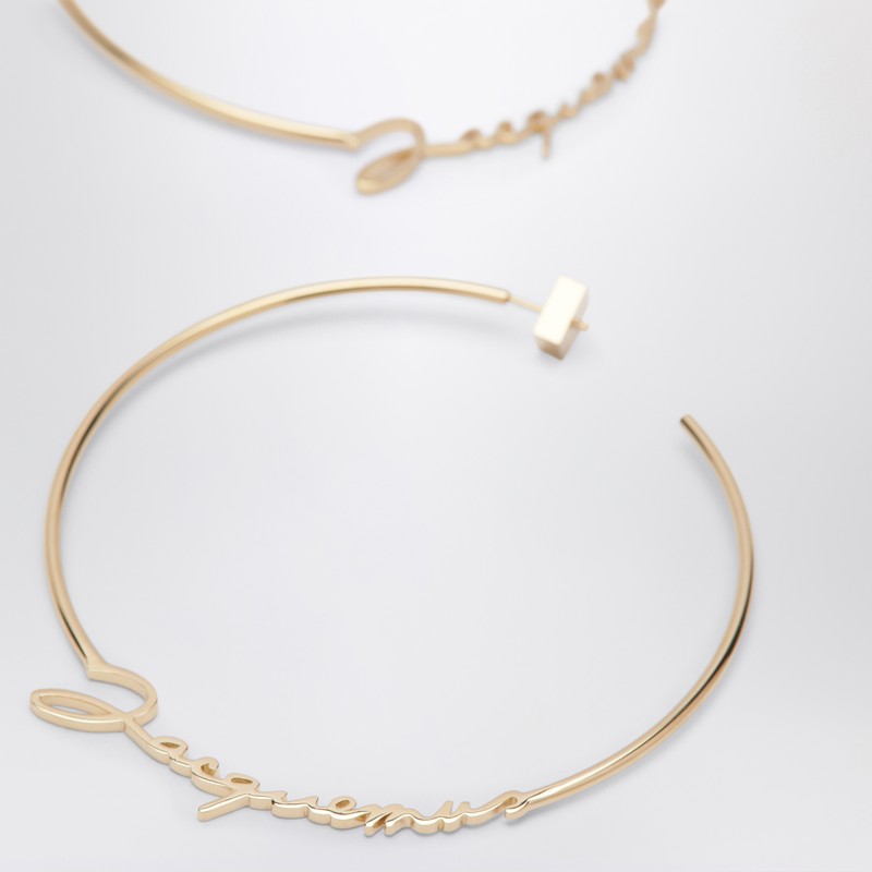 Jacquemus Jacquemus Gold Hoop Earrings With Logo - Image 5
