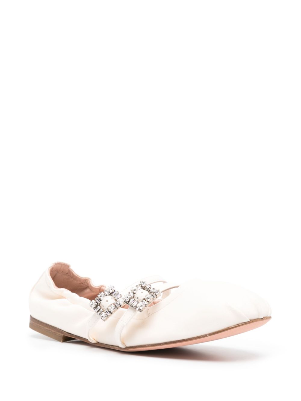 Roger Roger Vivier Mini Strap Strass Leather Ballet Flats - Image 5