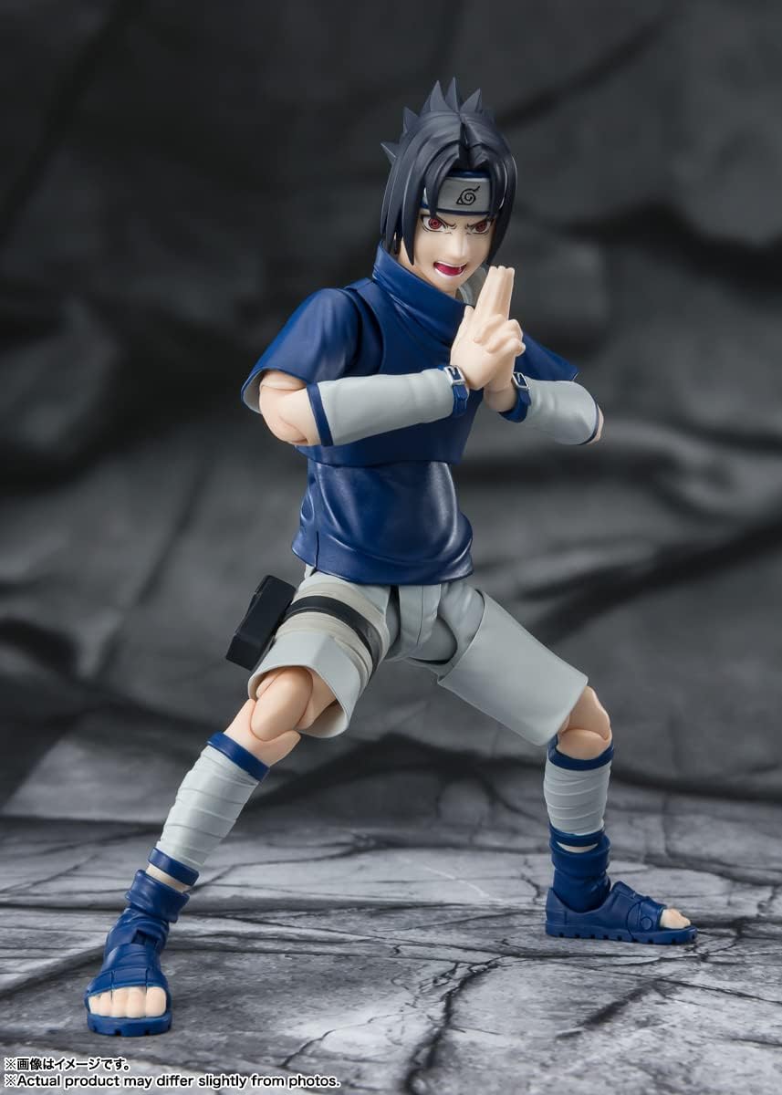 S.H. Figuarts Naruto Uchiha Sasuke Uchiha Blood Genius Ninja, Approx. 5.3 inches (135 mm), ABS & PVC Pre-painted Action Figure BAS64937