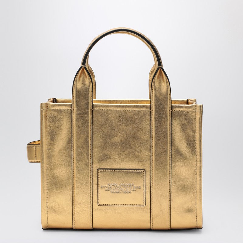 Marc マークジェイコブスゴールドレザー小さなトートバッグ - Image 5