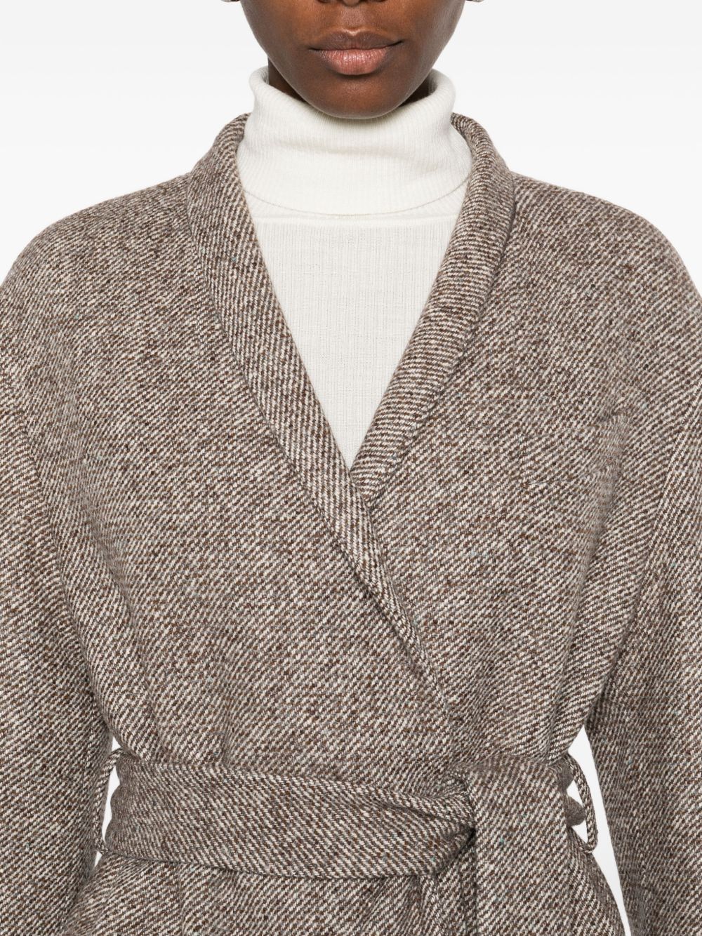 Brunello Cucinelliウールベルト付きコート - Image 5
