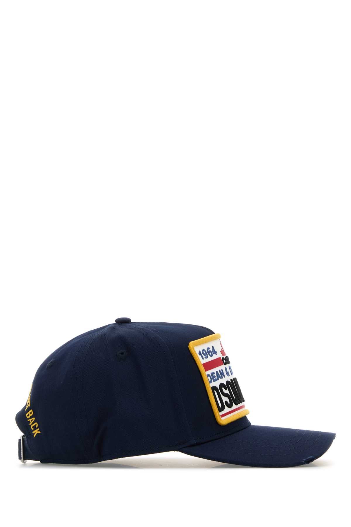 Dsquared2 Dsquared Navy Blue Cotton Baseball Cap - Image 5