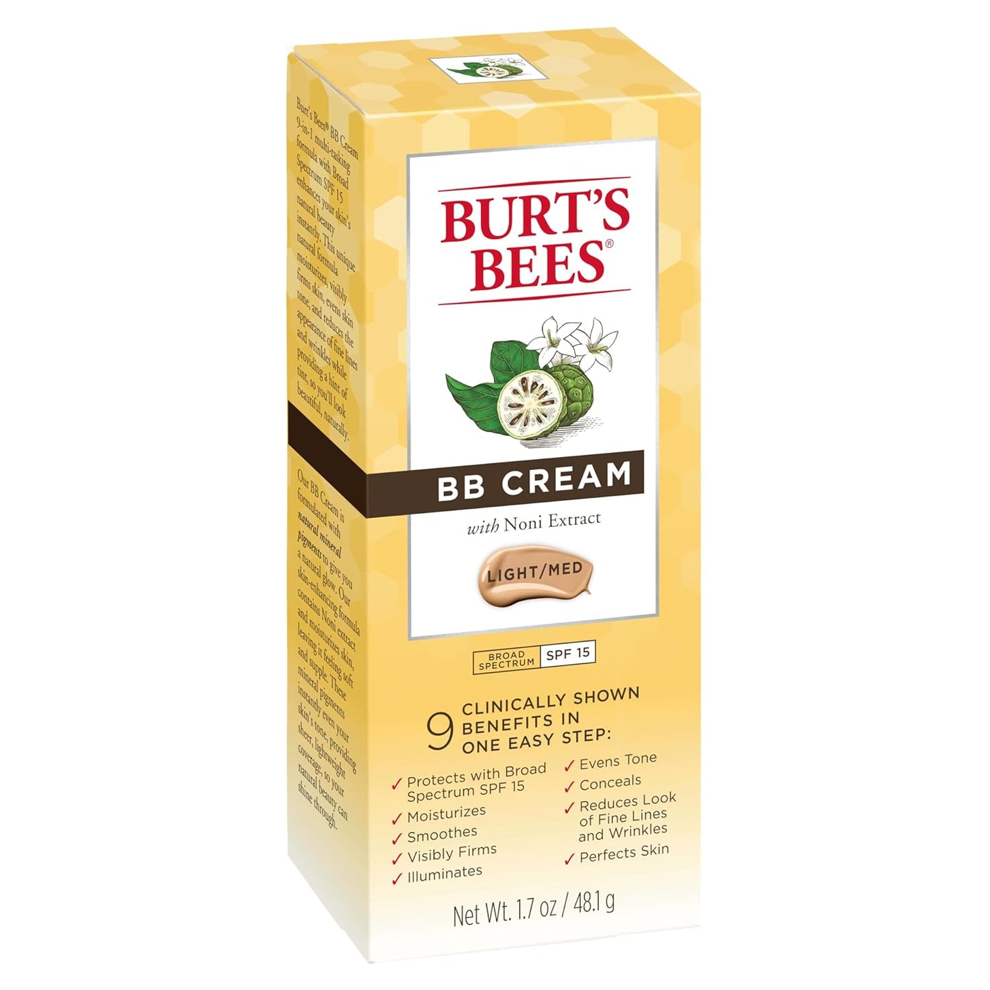 Crema Burt's Bees con SPF 15, 1.7 onzas, Light/Medium