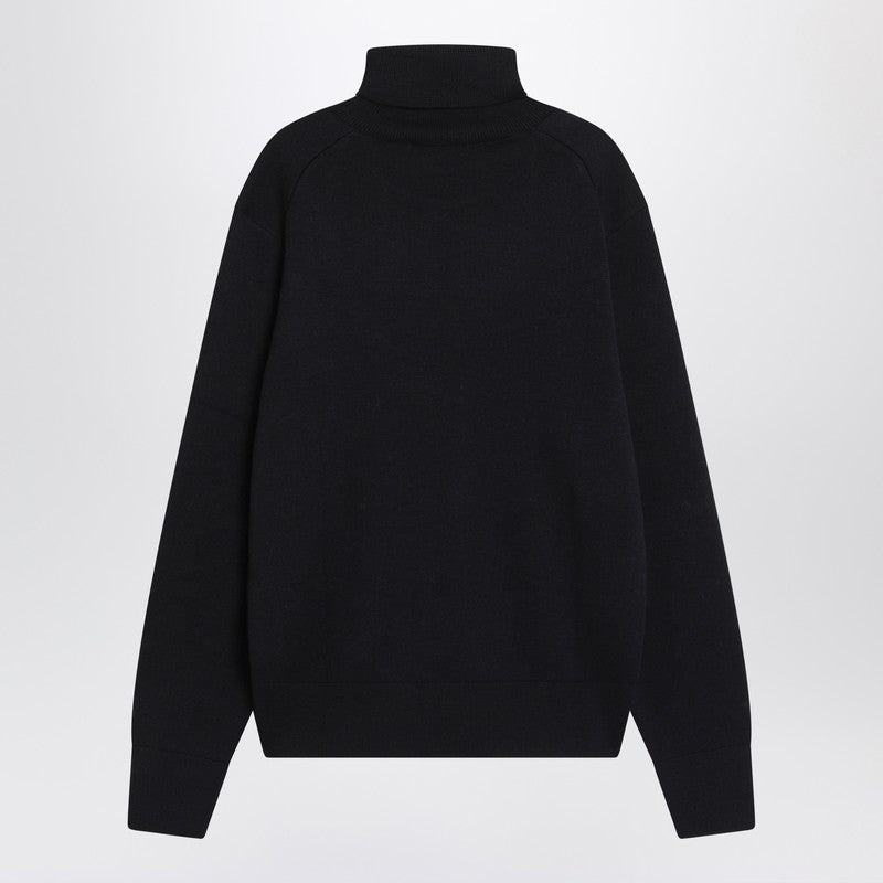 Ami Ami Paris Navy Blue Turtleneck Seater Ami De Coeur - Image 5