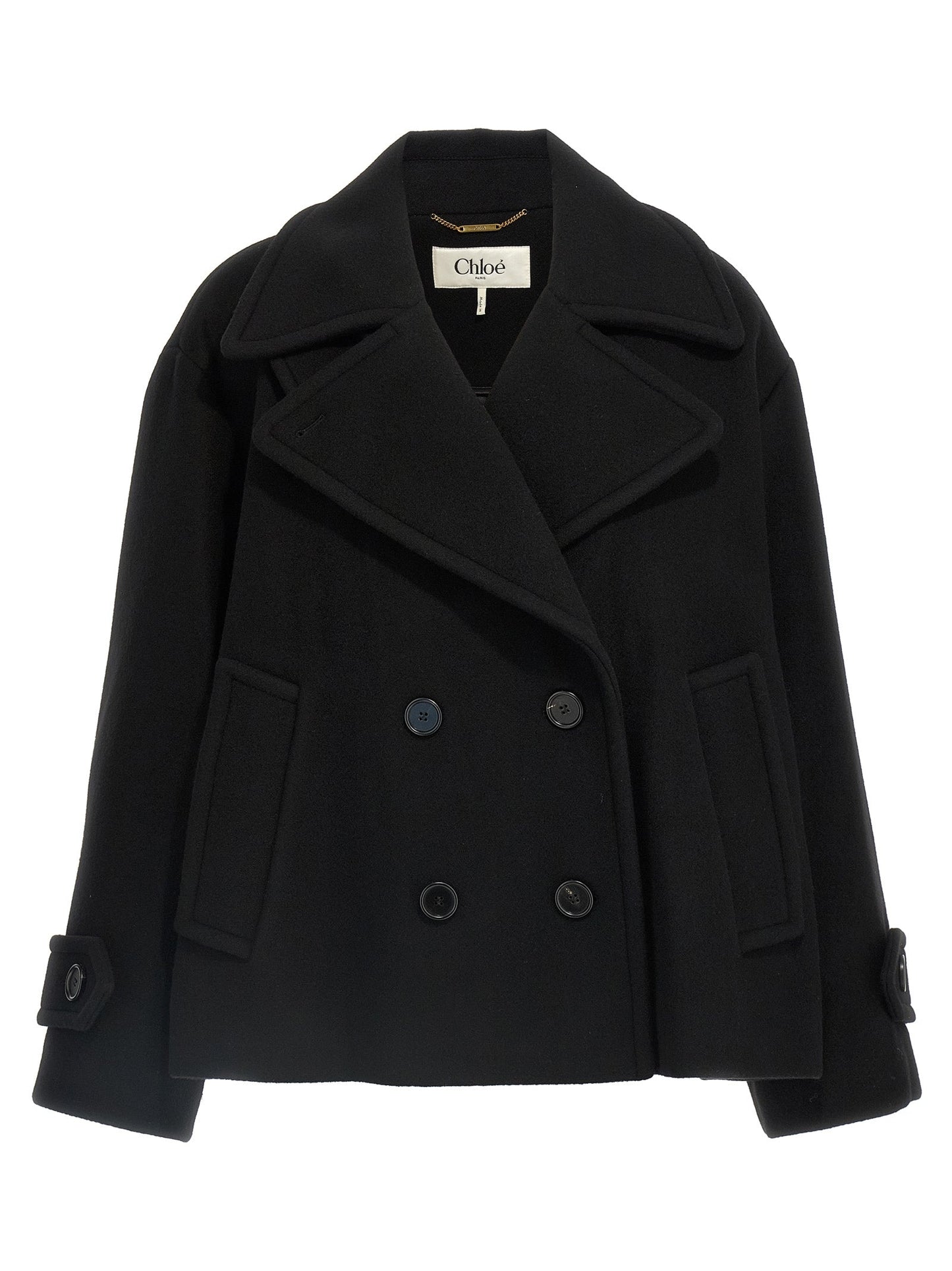 Chloe クロエ二重胸部ウールコート - Image 5