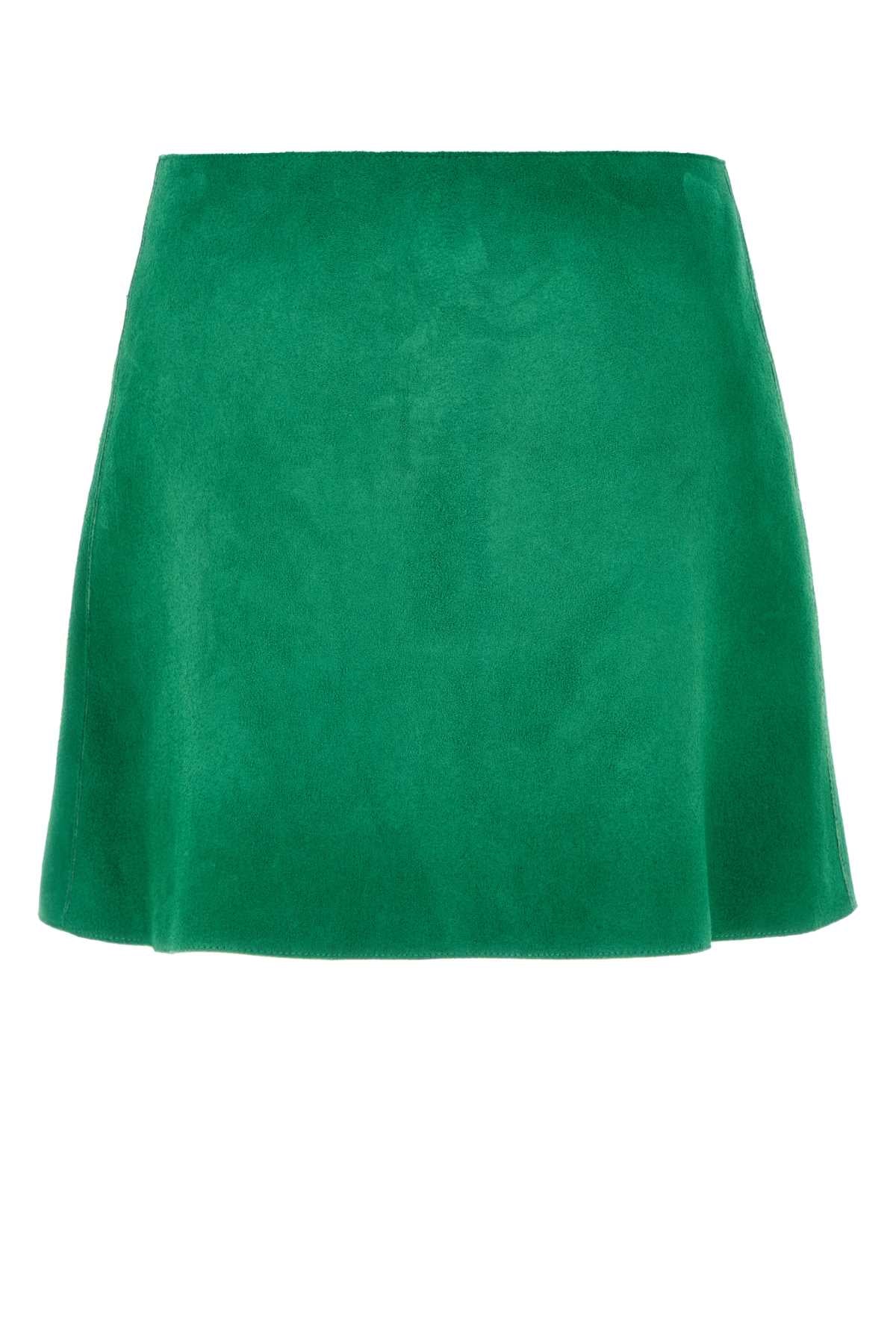 Prada プラダグラスグリーンスエードミニスカート - Image 5