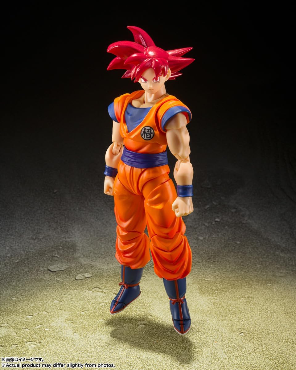 S.H. Figuarts Dragon Ball Super Super Saiyan God Son Goku - Saiyan God Brings Right Heart - Approx. 5.5 inches (140 mm), PVC & ABS Painted Action Figure