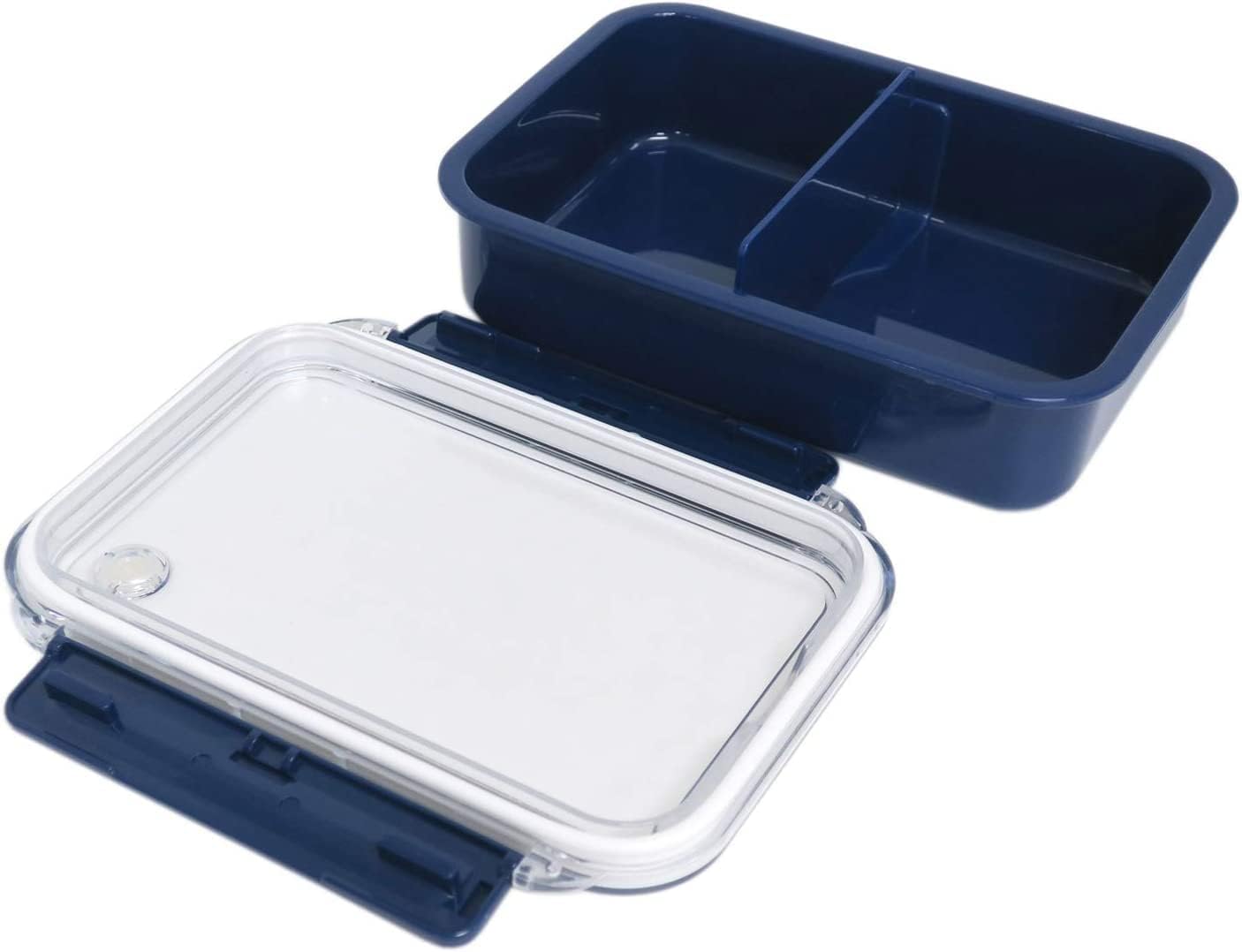 OSK Feel Easy Freezable Storage Bento Box, Tight Box with Divider, Navy, 27.6 fl oz (800 ml), Made in Japan, Dishwasher Safe, Microwave Safe, 2-Point Lock, Gasket, Leak Proof, Stylish, Simple