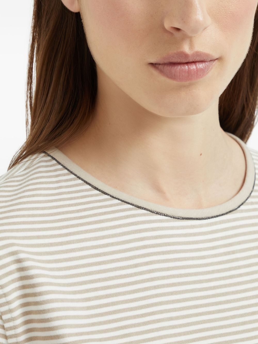 Brunello Cucinelli Cotton Jersey Tシャツが光沢のあるディテール付き - Image 5
