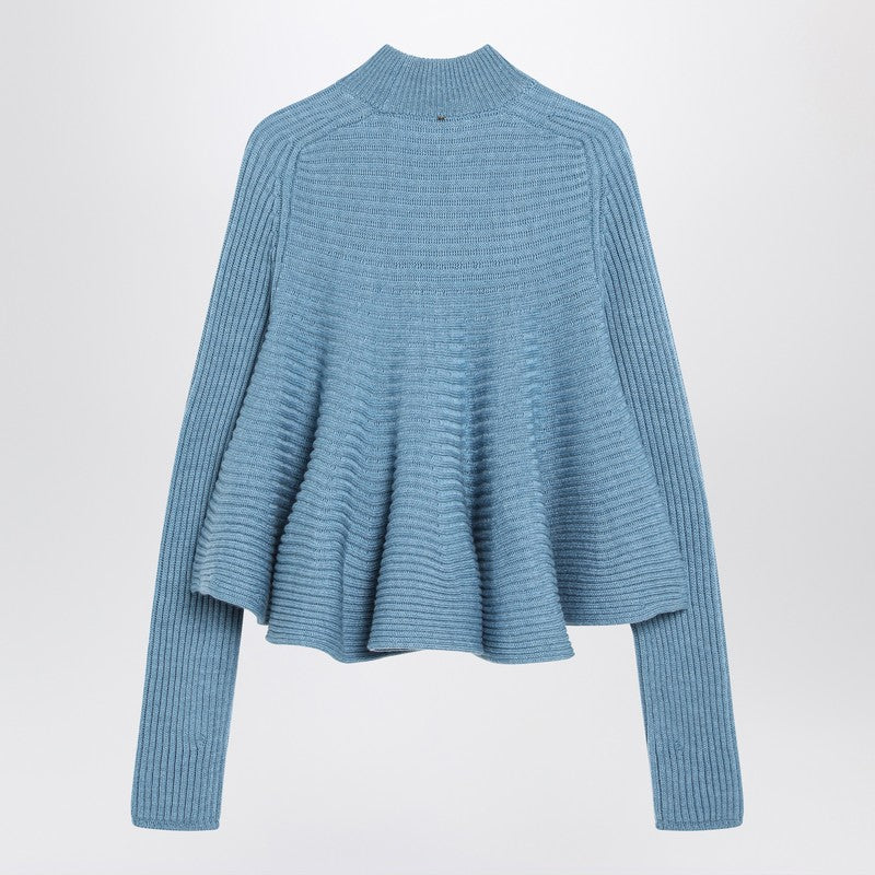 Sportmax SportMax Baby Doll Blueニットトップのウール - Image 5