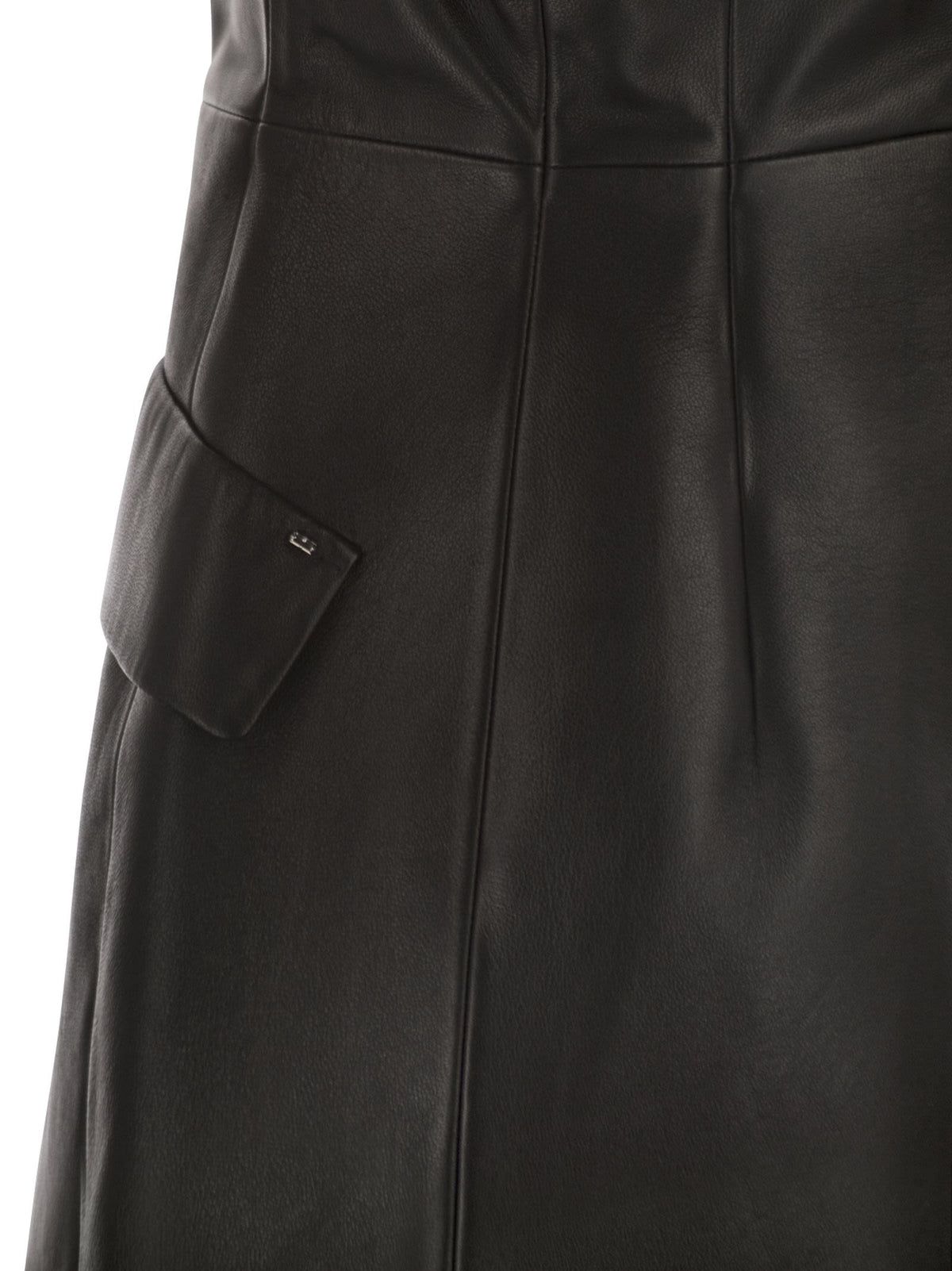 Sportmax SportMax Tefrite02ノースリーブナッパレザードレス - Image 5