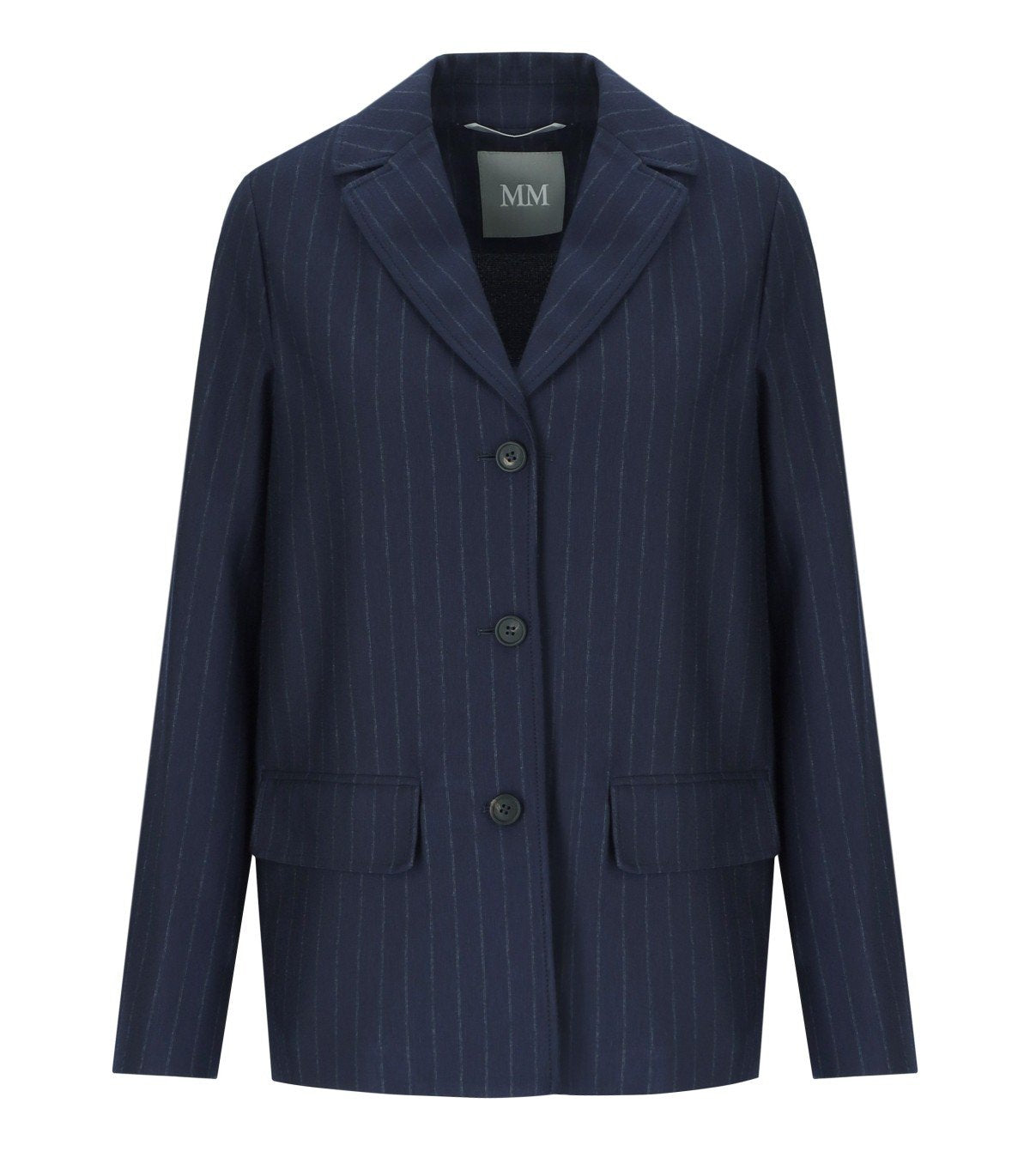 Max MM MAX MARA TODI NAVY BLUEシングル胸ブレザー - Image 5
