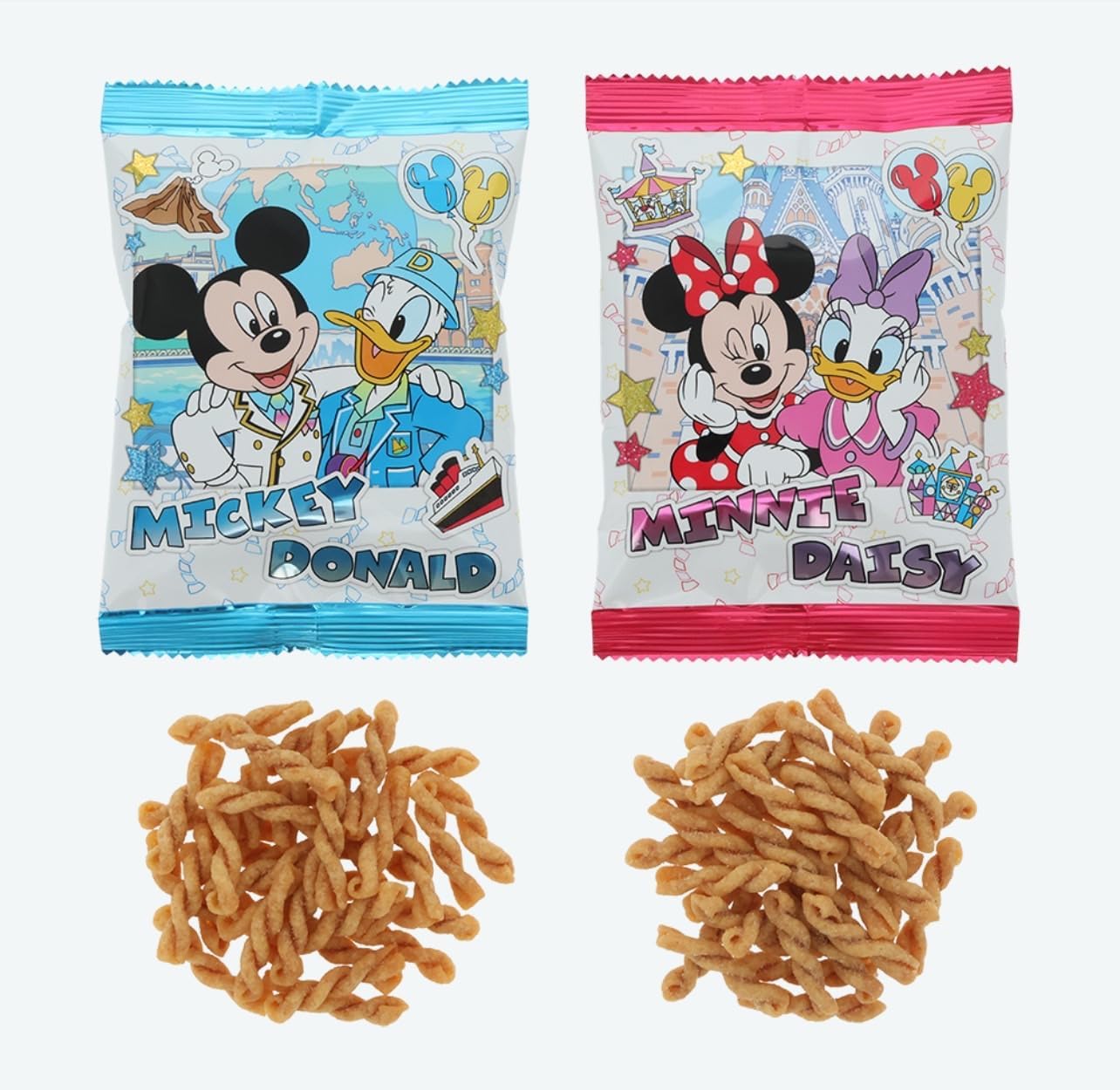 Tokyo Disney Resort Exclusive Mickey & Friends Pasta Snack, Assorted (Salted Flavor, Smoked Turkey Leg Flavor), TDR TokyoDisneyResort, Sweets, Souvenir, Present, Disney Goods (1 Piece)