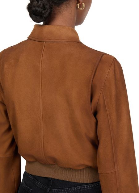 MIU MIU Crop suede aviator jacket - Image 5