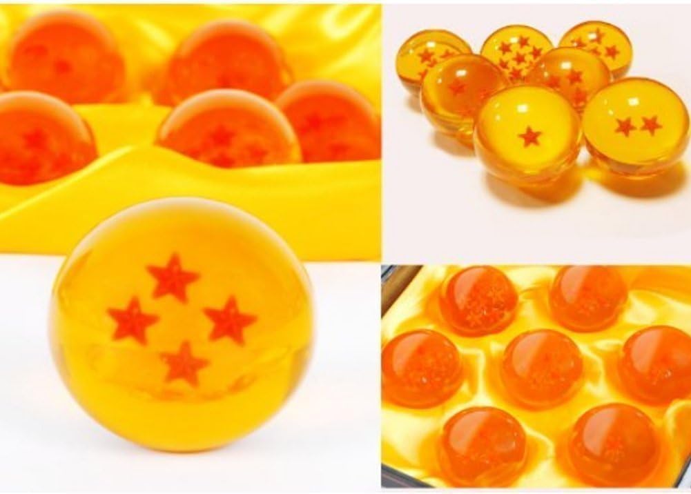 Dragon Ball Summon Dragon Crystal Dragon Ball 7-piece Set, Crystal, 1.7 inches (4.3 cm), Cosplay Props with Box, Resin, Glass Ball, Gift Box Included, Dragon, Transparent Play Ball