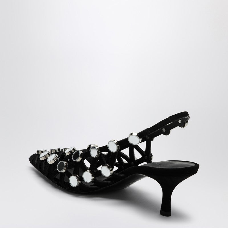 The Attico Black Grid Slingback - Image 5