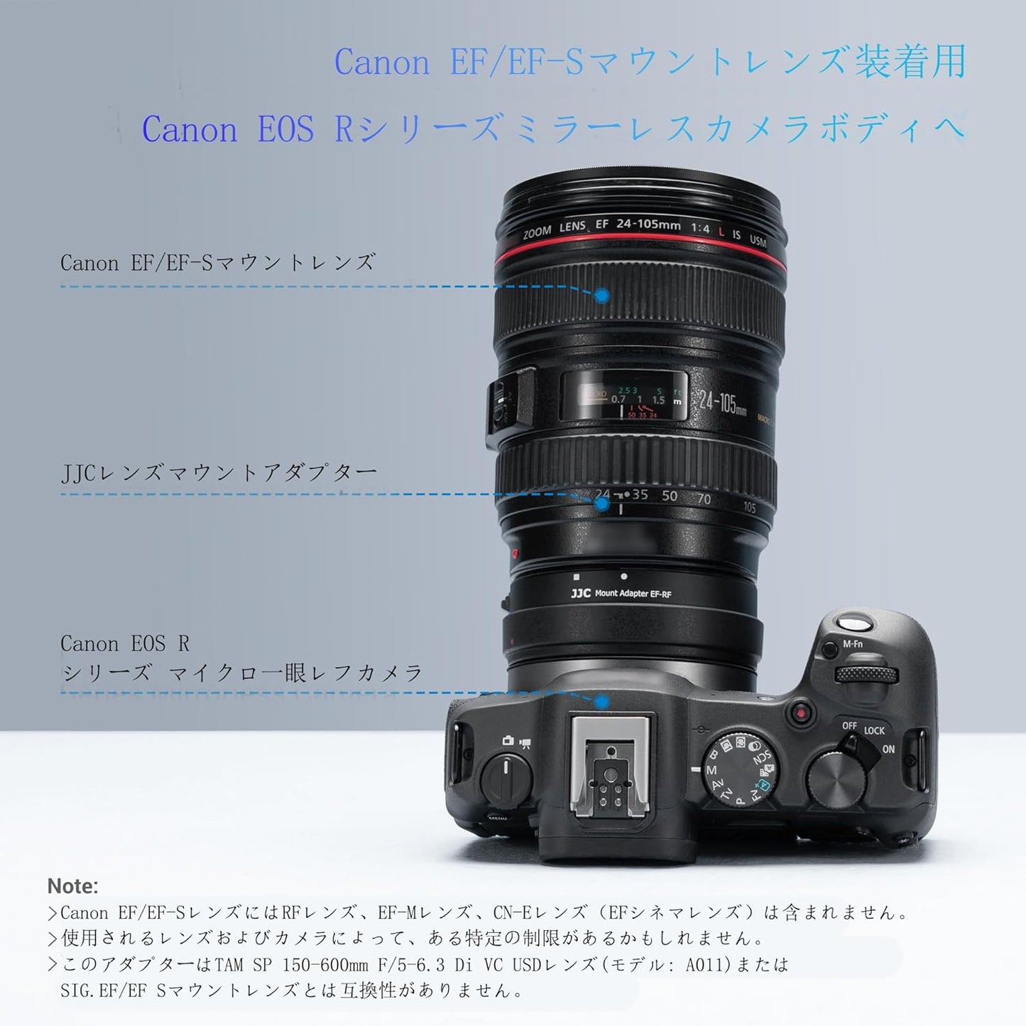 【Improved Version】JJC EF-EOSR Lens Mount Adapter for Canon EF/EF-S to RF Mount Convert for Canon EOS R5 Mark II R100 R8 R50 R6II R7 R10 R3 R6 R5 R5C R RP Ra Camera with Auto Focus Auto Aperture Arca