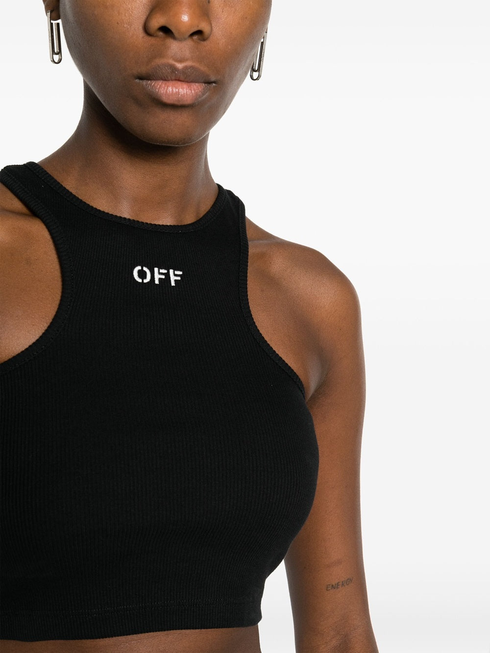 Off オフホワイトオフプリントクロップドトップ - Image 6