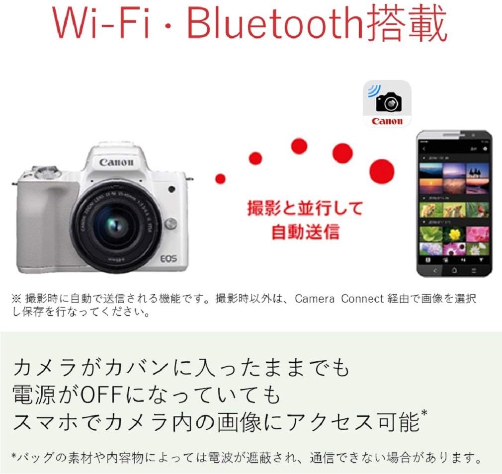 Canon EOSKISSMBK-WLK EOS Kiss M Mirrorless Digital Camera Double Lens Kit, Black