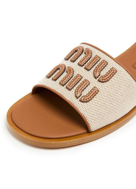 MIU MIU ロゴ入り レザーミュール - Image 6