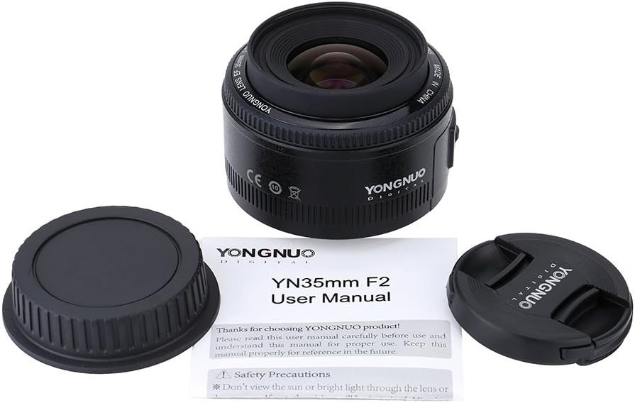 YONGNUO YN35mm F2 Lens 1:2 AF/MF Wide Angle Fixed/Prime Autofocus Lens for Canon EF Mount EOS Cameras