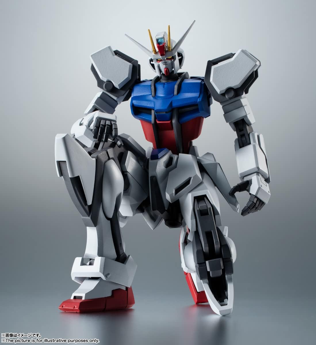 Robot Spirits Mobile Suit Gundam SEED GAT-X105 Strike Gundam Ver. A.N.I.M.E. (Resale Version), Approx. 4.9 inches (125 mm), PVC & ABS Pre-painted Action Figure