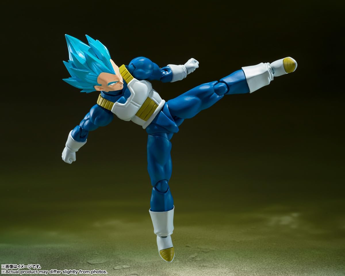 S.H. Figuarts Dragon Ball Super Super Saiyan God Super Saiyan Vegeta - Pride of Penetrating Saiyan - Approx. 5.3 inches (135 mm), PVC & ABS Pre-painted Action Figure