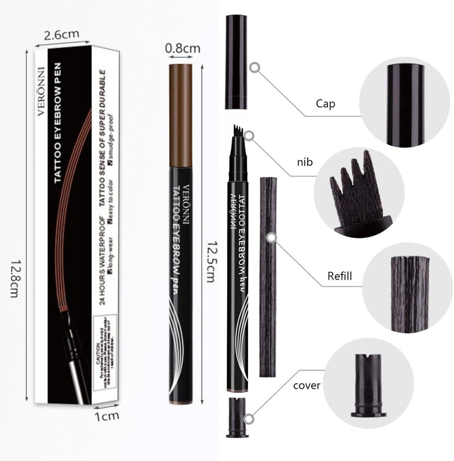 Eyebrow Tint Permanent Eyebrow Eyebrow Color Eyebrow Tattoo Permanent Makeup Eyebrow Eyebrow Pencil Eyebrow Pen (Natural Brown)