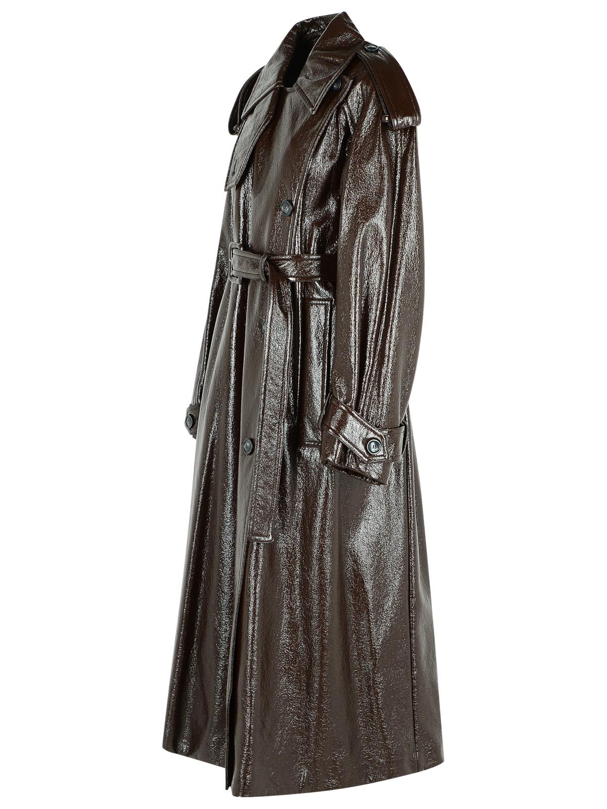 Sportmax Sportmax Long 'Bairo'特許効果コーヒーコットンのトレンチコート - Image 6