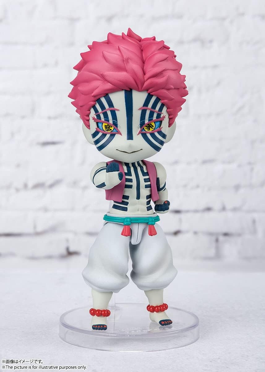TAMASHII NATIONS Figuarts Mini Demon Slayer Akaza Mini Figure, Approx. 3.5 inches (90 mm), PVC/ABS, Painted Action Figure