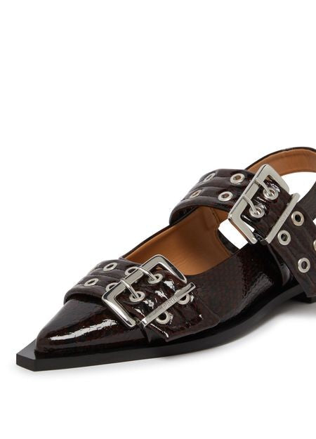 GANNI Snake バックル バレエパンプス - Image 6