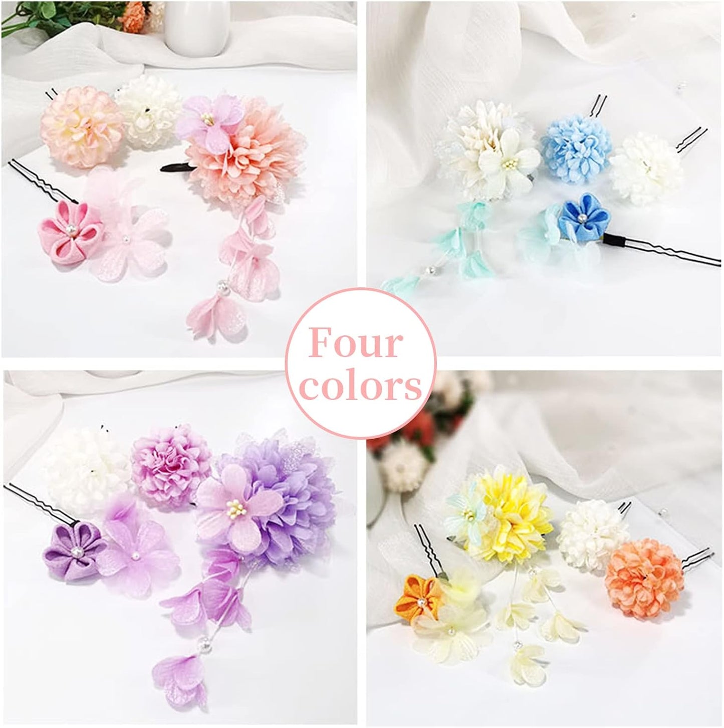 Japanese Style Kimono Hair Ornament, Women's, Yukata, Graduation Ceremony, Coming-of-Age Ceremony, Wedding, Shichi-Go-San Party, Thank You Party, New Year, Fireworks Display, Flowers, Dry Flowers,